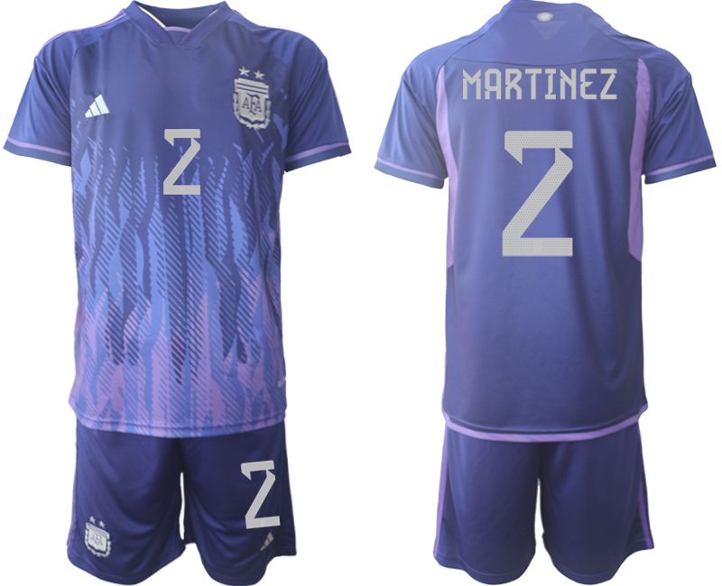 Men 2022 World Cup National Team Argentina away purple #2 Soccer Jersey